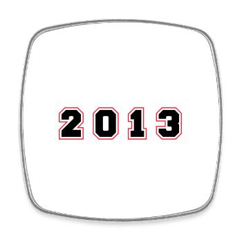 2013 Jahr Zahl - Viereckiger Kühlschrankmagnet - Weiß - Vorne