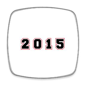 2015 Year Number - Square fridge magnet - white - Front