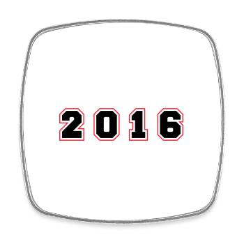2016 Year Number - Square fridge magnet - white - Front