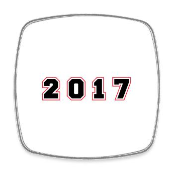 2017 Jahr Zahl - Viereckiger Kühlschrankmagnet - Weiß - Vorne