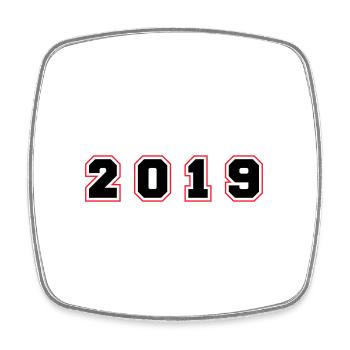 2019 Year Number - Square fridge magnet - white - Front