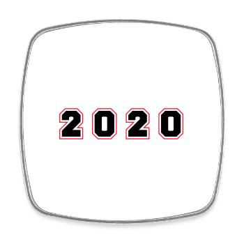 2020 Year Number - Square fridge magnet - white - Front