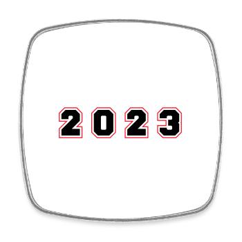 2023 Jahr Zahl - Viereckiger Kühlschrankmagnet - Weiß - Vorne