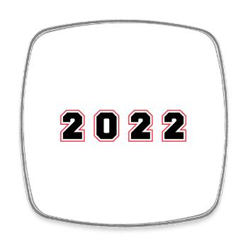 2022 Jahr Zahl - Viereckiger Kühlschrankmagnet - Weiß - Vorne
