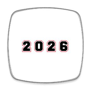 Numéro de l’année 2026 - Magnet carré - blanc - Devant