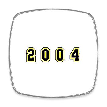 2004 Jahr Zahl - Viereckiger Kühlschrankmagnet - Weiß - Vorne