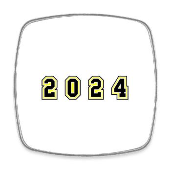 2024 year number - Square fridge magnet - white - Front