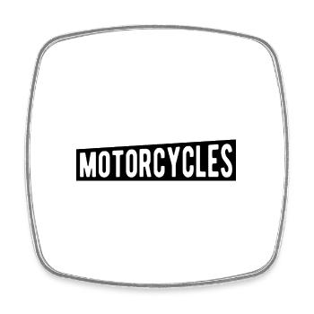 Motorcycles - Square fridge magnet - white - Front