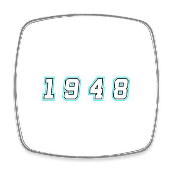 1948 Jahr Zahl - Viereckiger Kühlschrankmagnet - Weiß - Vorne