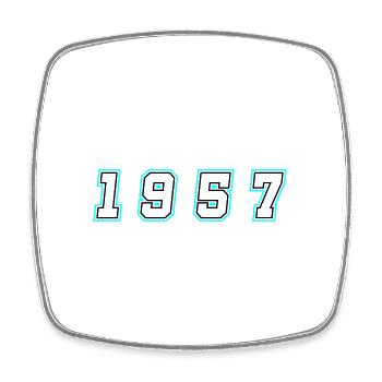 1957 Year Number - Square fridge magnet - white - Front