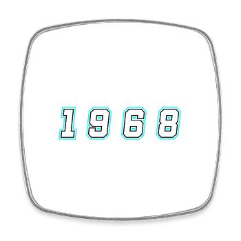 1968 Jahr Zahl - Viereckiger Kühlschrankmagnet - Weiß - Vorne