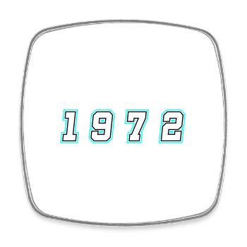 1972 Jahr Zahl - Viereckiger Kühlschrankmagnet - Weiß - Vorne
