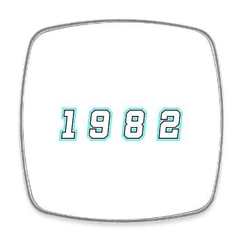 1982 Jahr Zahl - Viereckiger Kühlschrankmagnet - Weiß - Vorne