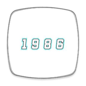 1986 Year Number - Square fridge magnet - white - Front