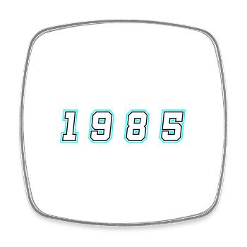 1985 Jahr Zahl - Viereckiger Kühlschrankmagnet - Weiß - Vorne