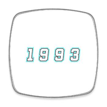 1993 Jahr Zahl - Viereckiger Kühlschrankmagnet - Weiß - Vorne