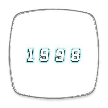 1998 Year Number - Square fridge magnet - white - Front
