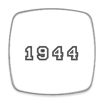 1944 Jahr Zahl - Viereckiger Kühlschrankmagnet - Weiß - Vorne