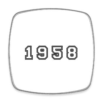 1958 Year Number - Square fridge magnet - white - Front