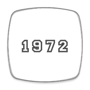 1972 Jahr Zahl - Viereckiger Kühlschrankmagnet - Weiß - Vorne