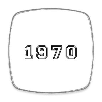 Numéro de l’année 1970 - Magnet carré - blanc - Devant
