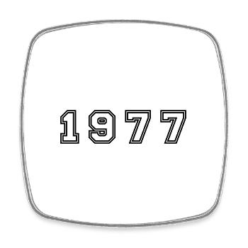 1977 Jahr Zahl - Viereckiger Kühlschrankmagnet - Weiß - Vorne