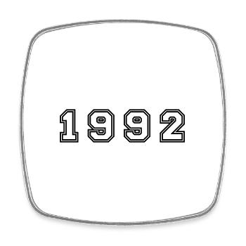 1992 Year Number - Square fridge magnet - white - Front