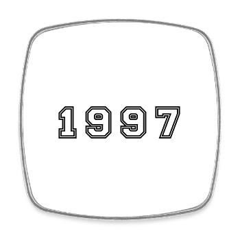 1997 Jahr Zahl - Viereckiger Kühlschrankmagnet - Weiß - Vorne