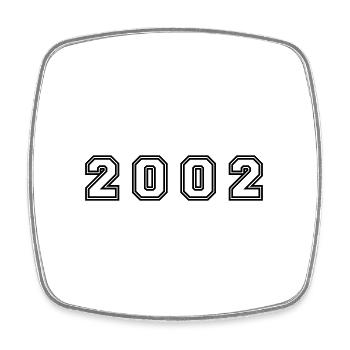 2002 Jahr Zahl - Viereckiger Kühlschrankmagnet - Weiß - Vorne