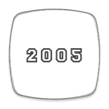 2005 Jahr Zahl - Viereckiger Kühlschrankmagnet - Weiß - Vorne