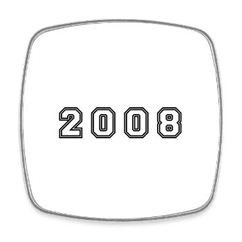 2008 Year Number - Square fridge magnet - white - Front