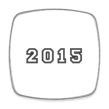 2015 Year Number - Square fridge magnet - white - Front