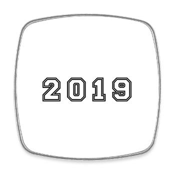 2019 Jahr Zahl - Viereckiger Kühlschrankmagnet - Weiß - Vorne