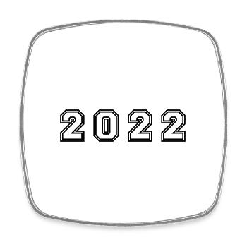 2022 Jahr Zahl - Viereckiger Kühlschrankmagnet - Weiß - Vorne