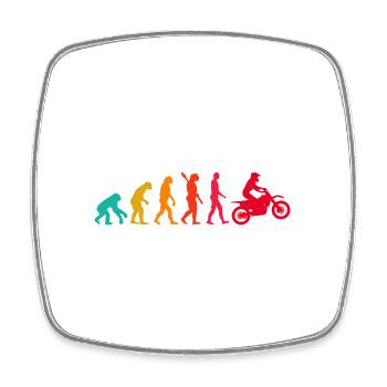 Evolution Graphic Dirt Biker Motorcycle Enduro Mot - Viereckiger Kühlschrankmagnet - Weiß - Vorne