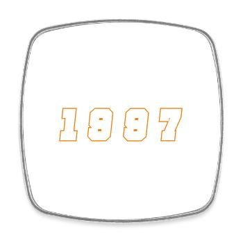 1997 Jahr Zahl - Viereckiger Kühlschrankmagnet - Weiß - Vorne