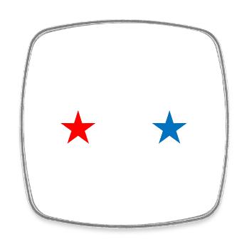 Minimalistische 4. Juli Niedliche patriotische Sterne - Viereckiger Kühlschrankmagnet - Weiß - Vorne