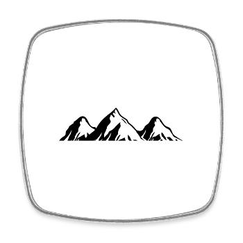 Montagnes Nature Montagnes Silhouette - Magnet carré - blanc - Devant