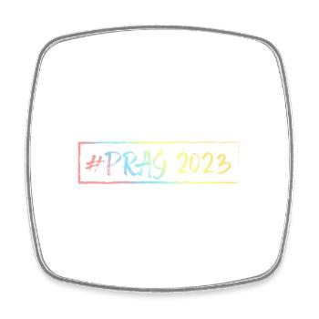Prag 2023 - Viereckiger Kühlschrankmagnet - Weiß - Vorne