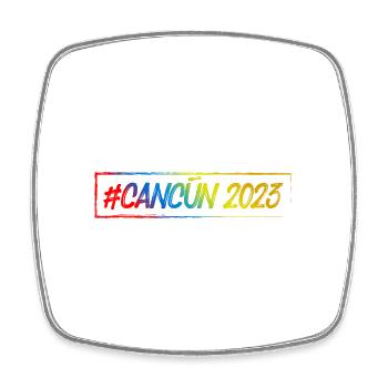 Cancun 2023 - Viereckiger Kühlschrankmagnet - Weiß - Vorne