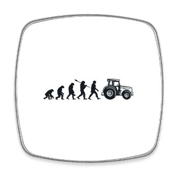 Évolution Darwin pour les Agriculteurs 🚜 - Magnet carré - blanc - Devant