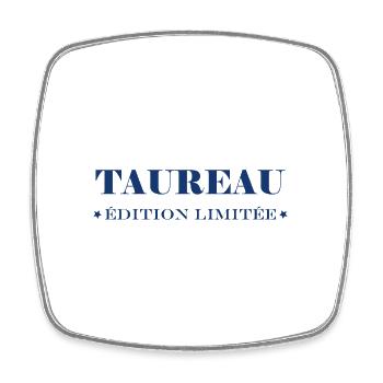 Taureau - Magnet carré - blanc - Devant