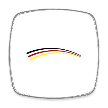 Deutschland Fahne Symbol - Viereckiger Kühlschrankmagnet - Weiß - Vorne
