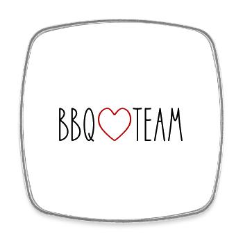 BBQ Grill Team Heart - Square fridge magnet - white - Front