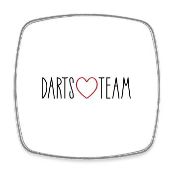 Darts Team Herz - Viereckiger Kühlschrankmagnet - Weiß - Vorne