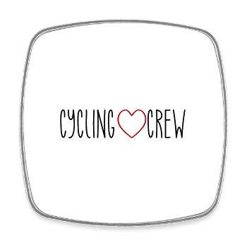 Cycling Crew Heart - Square fridge magnet - white - Front