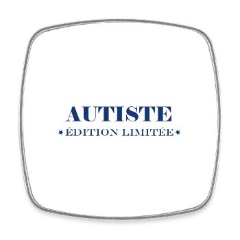 autiste - Magnet carré - blanc - Devant