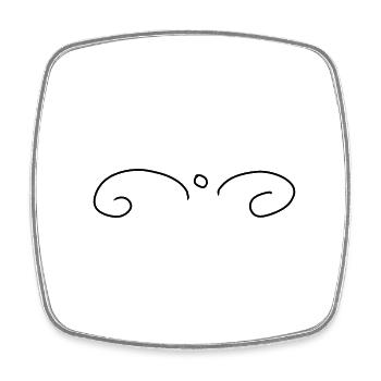 Pattern, Symbol, Strokes, Arc - Square fridge magnet - white - Front