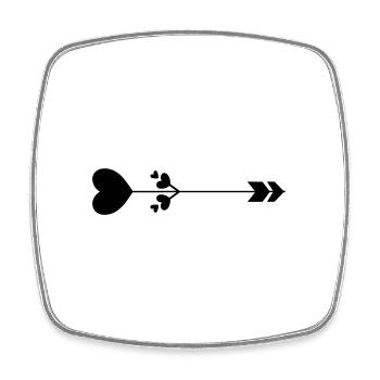 Herz-Pfeil - Viereckiger Kühlschrankmagnet - Weiß - Vorne