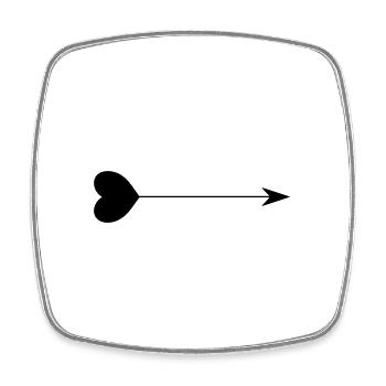 Herz-Pfeil - Viereckiger Kühlschrankmagnet - Weiß - Vorne